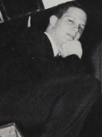 Albert Brooks 1965 high school variety show emcee portrait