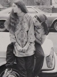 Ally Sheedy and friend - 1980 yearbook candid