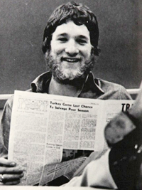 Bill Maher 1974 senior newspaper staff yearbook candid