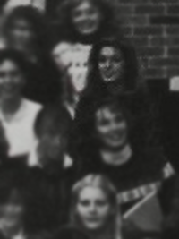 Cindy Crawford, 1982 Pep Club yearbook photo (cropped) (Classmates.com)