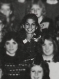 Cindy Crawford, 1983 Pep Club yearbook photo (cropped) (Classmates.com)