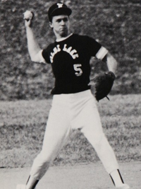 Edward Norton 1987 baseball team action shot