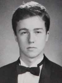 Edward Norton 1987 senior yearbook portrait