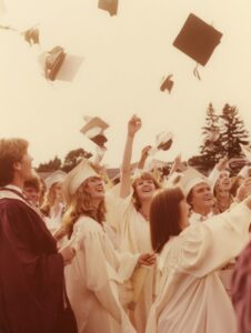 Graduates Throwing Their Graduation Cap