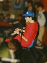 Harry Connick Jr. singing at a Starvation Awareness Day Concert in high school yearbook