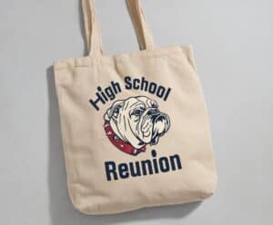 Custom high school reunion tote bag