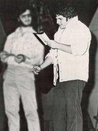 Jason Alexander rehearsing for high school play