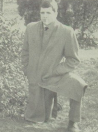 John McCain 1954 senior portrait in overcoat