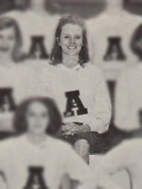 kim basinger sophomore cheer yearbook photo
