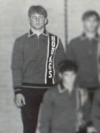 mike webster wrestling team yearbook photo