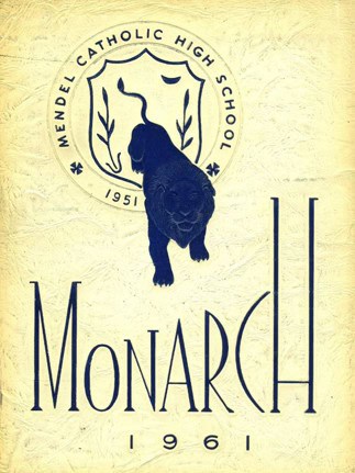 Mendel Catholic Preparatory High School 1961 yearbook cover (Classmates.com)