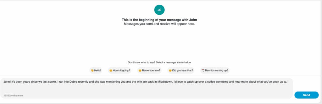 Message Website Page