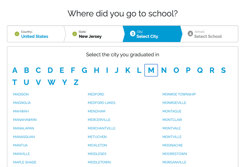 Select City Website Alphabetical