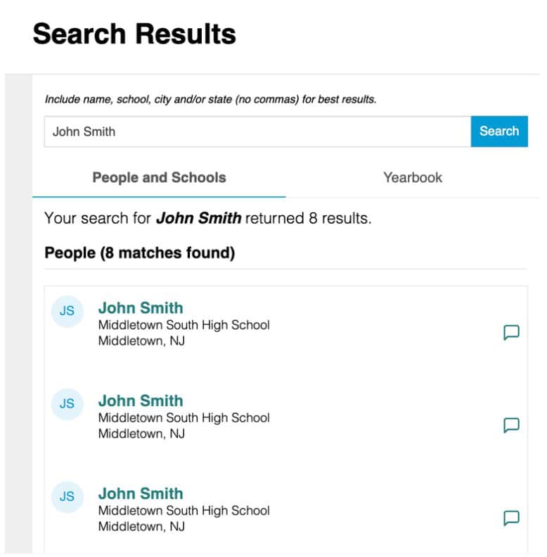 Search Results Website