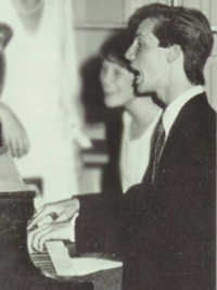 Sean Hayes 1988 playing piano - yearbook candid