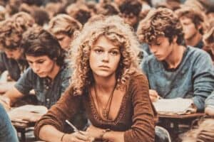 A Woman Listening In Class