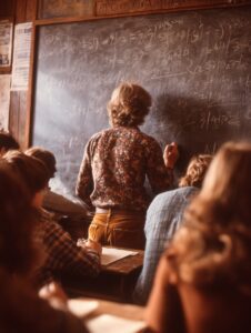 A Teacher Writing On the Board