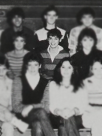 Cindy Crawford, 1984 Distributive Education yearbook photo (cropped) (Classmates.com)