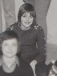 Sharon Stone 1973 high school newspaper staff yearbook photo (cropped)